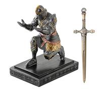 HDMbigmi Portapenne Cavaliere Guardia del Re Supporto per Penne Organizzatori da Scrivania e Accessori Portamatite in Resina come Regalo con un Bel Tagliacarte per Ufficio e Casa Organizer da