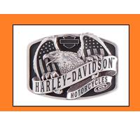 HDMBU11402 Fibbia cintura belt buckle Harley Davidson aquila bandiera