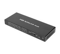 HDMI 4K 2 Ingressi 8 Uscite, Splitter Commutatore HDMI Automatico con Telecomando, 3 modalità di Commutazione, Selettore Video HDMI in Alluminio per Desktop TV (Spina