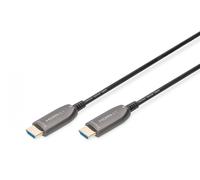 HDMI AOC hybrid-fiber connection cable, Type A M/M, 15m, UHD 8K@60Hz, gold, bl