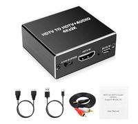 HDMI Audio Extractor 4K 30Hz HDMI 2.0 Splitter Audio Adapter with SPDIF Ottic 5.1CH & 3.5mm Stereo Extractor H-DMI Extractor with EDID Management, HDR, Dolby Vision, HDCP 2.2, for PS5/TV/PC