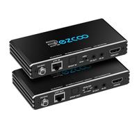 HDMI Extender ARC 4K 60Hz (4:4:4 8bit) HDR10 18Gbps tramite Cat5e Cat6 con SPDIF Toslink, PoE bidirezionale+IR+CEC - 230ft 1080P, 130ft 4K HDMI2.0 HDCP2.2, Atmos, DTS:X, Down-Scale 4K