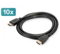 HDMI High Speed connection cable, type A M/M, 2.0m, 10er Set, w/Ethernet, UHD 60p, gold, bl