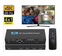 HDMI QUAD MULTI-VIEWER 4X1 SWITCHER SPLIT SCHERMO 4 IN 1 USCITA CON TELECOMANDO