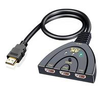 HDMI Switch 3 in 1 uscita, 4K@30Hz HDMI Splitter,3 porte HDMI Hub Supporta Full HD 4K 1080P 3D Player Compatibile con Roku Fire TV Stick HDTV PS4/PS5 Xbox One Chromecast, compatibile con Mac/Win/Linux