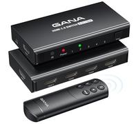 HDMI Switch 5 in 1 out 4K@60Hz, GANA HDMI Splitter Switcher with Remote, Aluminum 2.0 Switch Box Hub for 3D, HDCP2.2, HDR, Compatible with Xbox, PS5/4/3,Fire Stick,Roku,BLU-Ray Player, Black