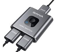 GANA Sdoppiatore HDMI Switch HDMI Splitter - 4K HDMI Switch Bidirezionale (2 Ingresso a 1 Uscita o 1 in a 2 out) Alluminio Commutatore HDMI Supporta 4K 3D 1080P per TV, Fire stick, Xbox, PS3 PS4 PS5