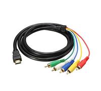 HDMI to 5 RCA Cable Maschio to Audio Video AV Conversion Line Cord Adapter Transmitter per HDTV Dvd HD 1080P 5ft 1.5m Black