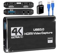 HDMI Video Capture Card, Scheda Acquisizione Video HDMI, 4K External Capture Card for Streaming with USB 3.0 and 2K 30FPS Game Capture for Nintendo Switch/PS5/Xbox/PS4/Steam Deck