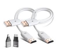 HDMI Wireless Trasmettitore e Ricevitore, Decodifica 4K Uscita 1080P, Cavo HDMI Senza Fili Portata 165FT/50M, 2,4 G e 5G Streaming Video/Audio/File da Laptop, PC a Monitor/TV/Proiettore, Bianco