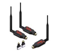 HDMI wireless, un trasmettitore e due ricevitori, 330 piedi/100 m Plug & Play, kit extender HDMI wireless portatile 2.4G/5G, supporta la riproduzione simultanea su più dispositivi (1 TX+2