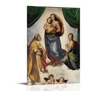 HDMMXEN Dipinti di Raffaello: la Madonna Sistina, Poster artistico decorativo da parete su tela, per soggiorno e camera da letto, 20 x 30 cm