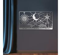 HDMOZUYT Decorazione murale in Metallo Ispirata ai tarocchi con Sole, Luna e Stelle, a Tema Celeste, Arte mistica astrologica da Appendere in Soggiorno, Camera da Letto e Ufficio