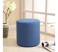 HDMOZUYT Poggiapiedi, pouf rotondo in tessuto, antiscivolo, resistente all'usura, in legno massello, per camera da letto e corridoio, viola (blu)