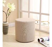 HDMOZUYT Poggiapiedi, pouf rotondo in tessuto, antiscivolo, resistente all'usura, in legno massello, per camera da letto e corridoio, viola (naturale)