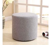 HDMOZUYT Poggiapiedi, pouf rotondo in tessuto, antiscivolo, resistente all'usura, in legno massello, per camera da letto e corridoio, viola (grigio)