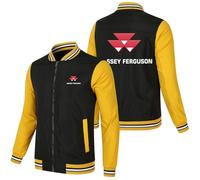 HDOEHLXF Bomber Da Uomo Con Cerniera Intera Stampa Massey Ferguson Giacche Da Corsa Color Block Giacche A Vento Casual Giacche Da Baseball Sottili Antivento Da Lavoro-Black||3x_l