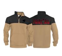 HDOEHLXF Felpa con Zip da Uomo Stampa Fairy Tail Maglione Casual T-Shirt A Maniche Lunghe Felpa in Pile Pullover con Zip A Un Quarto E Tasca Maglione Caldo Invernale-Khaki||XX_l