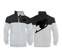HDOEHLXF Felpa Invernale da Uomo con Zip E Collo con Stampa Fairy Tail Maglione Caldo A Maniche Lunghe Felpa Leggera in Pile Abbigliamento Sportivo E da Lavoro con Tasca-Light Gray||XX_l