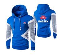 HDOEHLXF Felpe con Cappuccio da Uomo for Massey Ferguson Print Maglione Patchwork A Maniche Lunghe con Cappuccio vestibilità Comoda Abbigliamento Sportivo-Blue||x_l