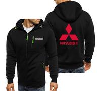 HDOEHLXF Men's Hoodie Sweatshirt for M.i.tsubishi Gr.oup Print Giacche Maglioni Casual Maniche Lunghe Cardigan Con Zip Felpa Con Cappuccio Pile Cardigan-Black||m