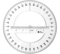 HDouii Goniometro a 360 gradi, goniometro in plastica per matematica, righello trasparente, strumenti da disegno circolari per geometria