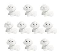 HDOYTXXM 10 statuette per cuccioli di Bichon Frise dipinte a mano, ornamento per interni ed esterni, regalo per gli amanti degli animali domestici