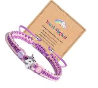 HDOYTXXM 2 pz Braccialetti con ciondoli a Forma Cavallo Mitico per Bambini Piano Corda modificabile Include Carta ispiratrice Accessori per Amicizia tra Ragazze Creatura misteriosa Coppia con