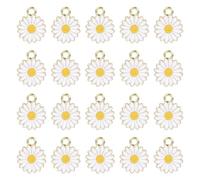 HDOYTXXM 20 Pz Metallo Fiore Charm Dolce Margherita Pendente Dangle Gioielli Fare Accessori Per Collana Orecchini