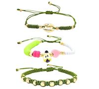 HDOYTXXM 3 pezzi Moda Bracciale Boemia Fatto A Mano Accessorio Con Unici Figli Di Maiale E Argilla Colorata