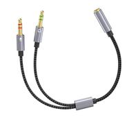 HDOYTXXM Adattatore Splitter per Cuffie e microfoni da 3, 5 mm a 2 funzioni, Cavo Intrecciato per Altoparlanti, Desktop, Laptop, Console Adattatore per Cuffie
