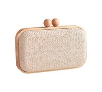 HDOYTXXM Borsa da sera Summers Spiaggia Spalla Crossbody Borsa Tessuto Busta Frizioni Di Paglia Portafoglio Per Le Donne, beige.