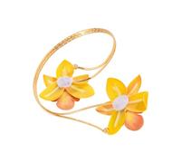 HDOYTXXM Bracciale a forma di uovo con fiori, gioiello da polso regolabile, elegante accessorio per il corpo per l'uso quotidiano, eventi serali, accessorio unico con motivo floreale, Taglia unica