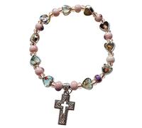 HDOYTXXM Braccialetti con Perline Incrociate Braccialetti con Perline Elastiche Bracciale con Perline Ciondolo Accessori in Tessuto da Indossare Ogni Giorno Elastico per Uomo