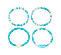 HDOYTXXM Braccialetti di perle di pesce in ceramica, caldi e elasticizzati, impilabili, accessori da spiaggia