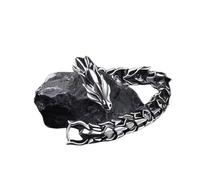 HDOYTXXM Braccialetto multiuso d'antiquariato in oro argento, oro vichingo, gioiello punk, drago, collana con osso per il tempo libero quotidiano