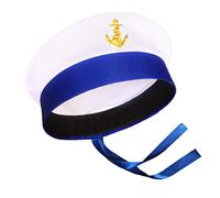 HDOYTXXM Cappello da marinaio da capitano yacht costume da marinaio da uomo, blu navy, regolabile, per adulti, bambini, uomini, donne, cappello da yacht per feste