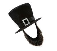HDOYTXXM Cappello da pirata con barba attaccata Accessorio per festa Halloween 55-60 cm Dimensioni della testa Tessuto morbido per temi costumi Accessorio per costume da pirata in tessuto