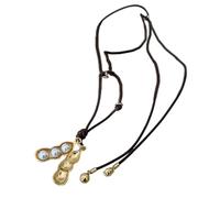 HDOYTXXM Collana alla con motivi arachidi e piselli con finitura oro o argento, realizzata con materiali sicuri, leggera e confortevole per l ' uso tutto giorno Collana alla