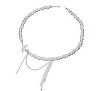HDOYTXXM Collana con fratture di rondine esitante rinforzato con perle di imitazione scintillanti ed elegante nappe movimento design moda gioielli Swallow per le donne