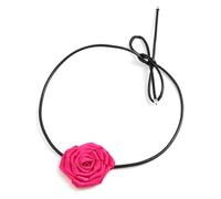 HDOYTXXM Collana girocollo di moda gotico Big Rose Flower pendente Heckchain sposa regolabile collare in tessuto per le donne
