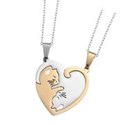 HDOYTXXM Collana moderna per coppie, ciondolo a forma di gattino, gioiello in metallo, regalo per relazioni, matrimoni, lui e lei, Einheitsgröße, come descritto, come descritto