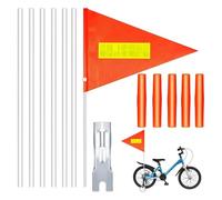 HDOYTXXM Confezione da 13 bandiere di sicurezza per biciclette per bambini con rimorchio riflettente per moto per bambini e rimorchi