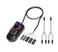 HDOYTXXM e interruttore di alimentazione con interruttori meccanici retroilluminati, cavo splitter per multi-configurazione, desktop, alimentazione esterna, tasti reset del computer, cavo di prolunga