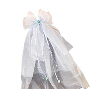 HDOYTXXM Elegante Velo Bianco E Set di Copricapo Per Ragazze Prima Comunità Regolabile 3D Arco Disegno Leggero Tulle Chiesa Abbigliamento