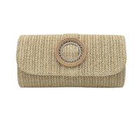 HDOYTXXM Frizioni di Paglia Portafoglio Per Le Donne Crossbody Bag Summers Spiaggia Borse A Tracolla Busta Portafoglio Tessuto Da Sera Borse Regali Sera, gold