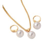 HDOYTXXM Imitation Perle/Cuori Set Elegante Collana Con Orecchini Accessori Per Abbigliamento Versatile Combinazione E Viaggio Semplice Perle Decorative Set di Gioielli, Taglia unica, come descritto