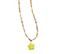 HDOYTXXM Moda Quinta Punti Stella Perle Collana Girocollo Corto Gioielli Pendente Collana Perline Per Le Donne Ragazze