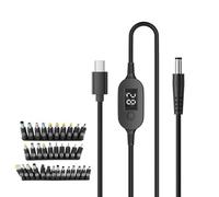 HDOYTXXM Potente Cavo da 140 W PD3.1 Compatibile da Tipo C a DC5525 con Controllo della Tensione Regolabile e Cavo visualizzazione della Tensione dello Schermo Digitale