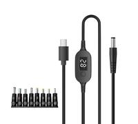 HDOYTXXM Potente Cavo da 140 W PD3.1 Compatibile da Tipo C a DC5525 con Controllo della Tensione Regolabile e Cavo visualizzazione della Tensione dello Schermo Digitale